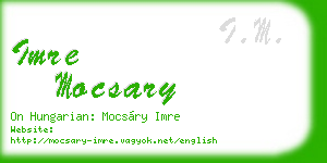 imre mocsary business card
